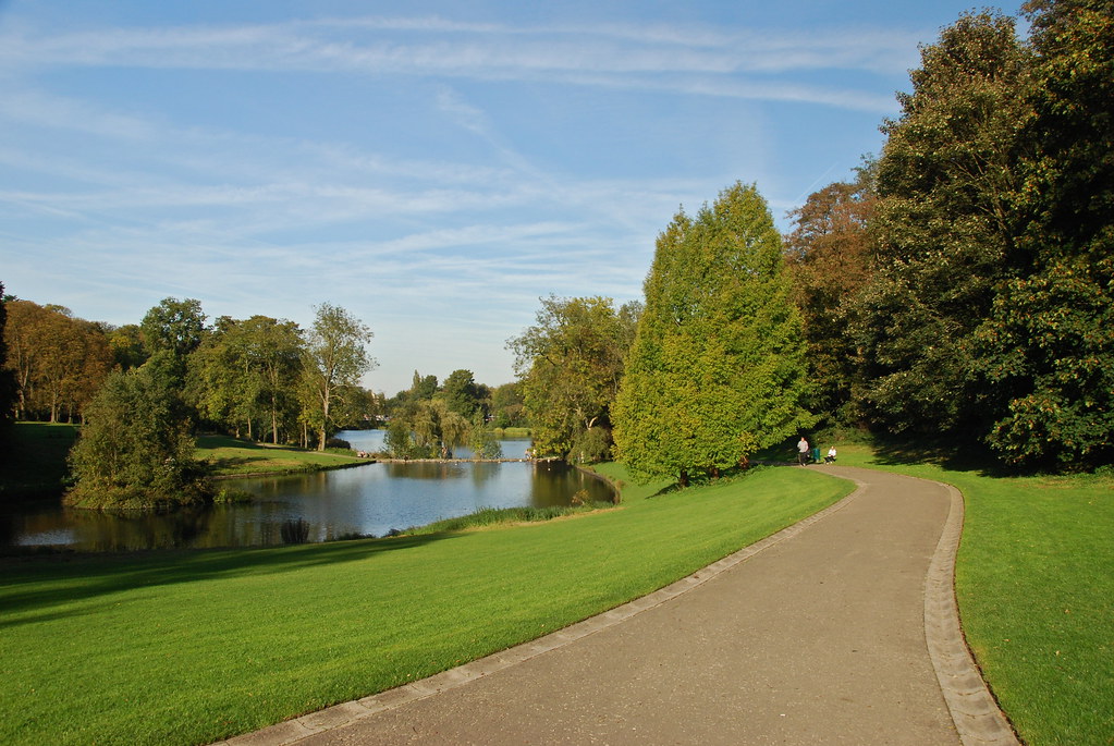 Park Sielecki nad stawem w Sosnowcu